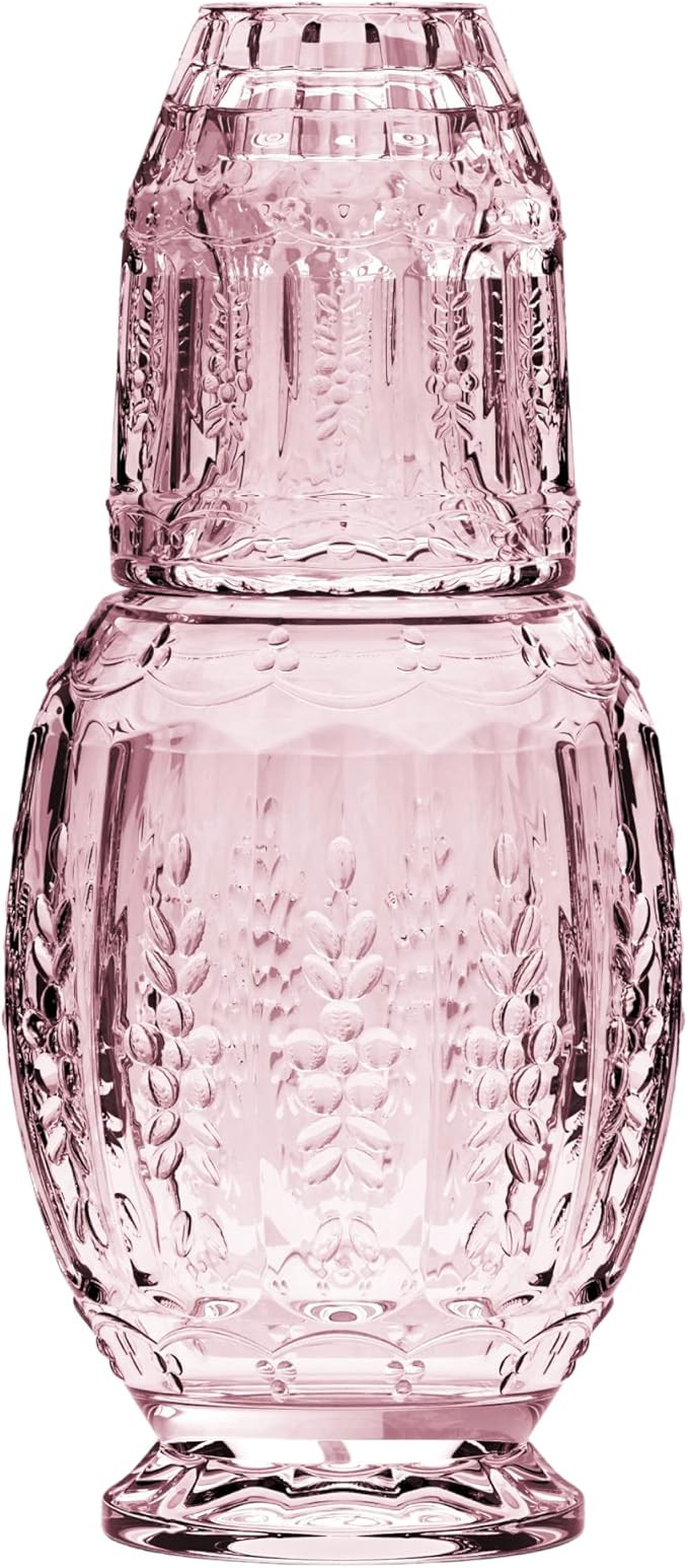 Elle Décor Vintage Bedside Water Carafe With Tumbler – Elegant Pitcher and Matching Drinking G... | Amazon (US)