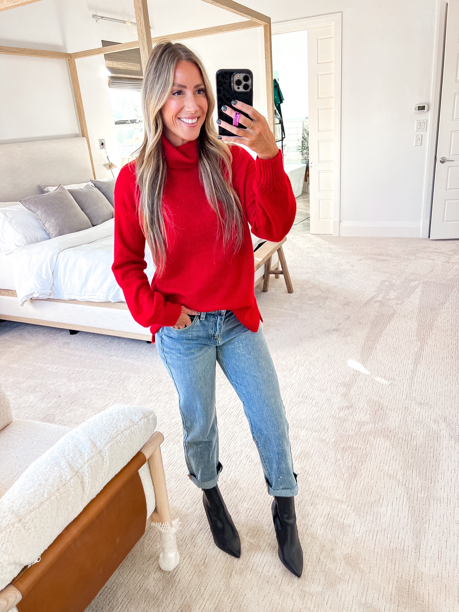 THANKSSARAH30 soft red turtleneck sweater wearing sm 

#LTKHoliday #LTKsalealert #LTKSeasonal