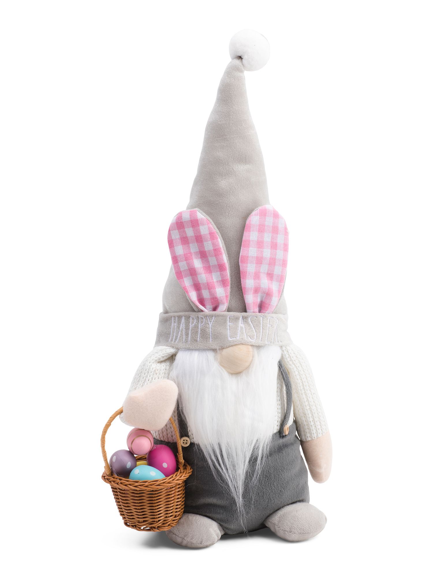 19in Plush Bunny Gnome With Egg Basket | TJ Maxx