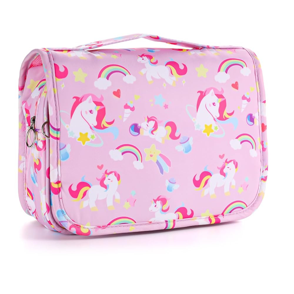 Kids Hanging Toiletry Bag for Girls, Travel Toiletry Bag for Little Young Girls Cosmetic Makeup W... | Amazon (US)