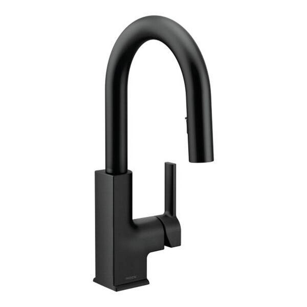 Moen STo One-Handle High Arc Pulldown Bar Faucet S62308BL Matte Black | Bed Bath & Beyond