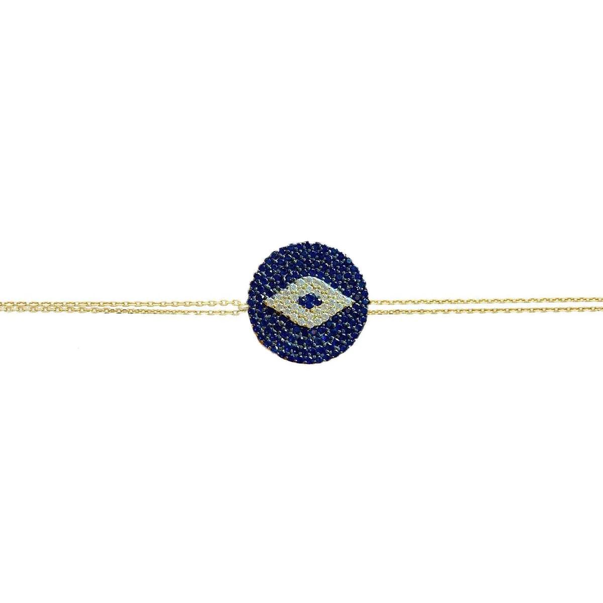 Azure Double Chain Evil Eye Bracelet | Ragen Jewels