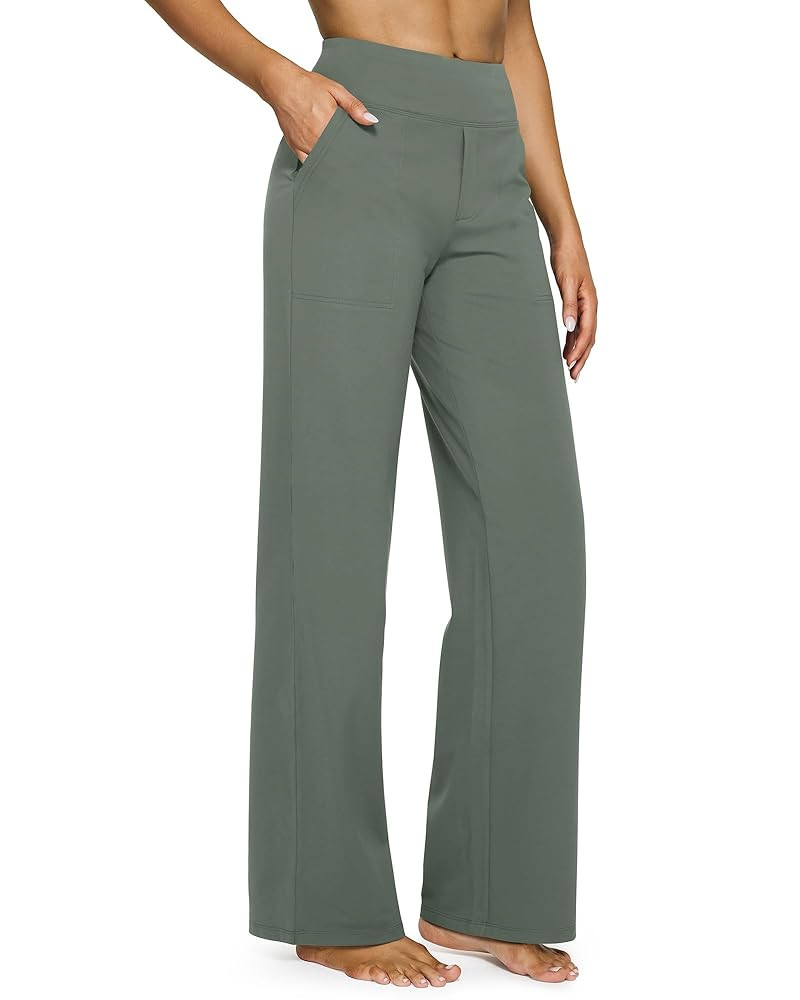 G4Free Yoga Pants Women Wide Leg Pants with Pockets High Waist Stretch Dress Casual Sweatpants Pe... | Amazon (US)