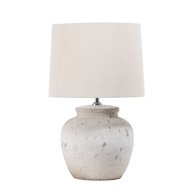 Gray 20-inch Antique Ceramic Urn Table Lamp | Rugs USA