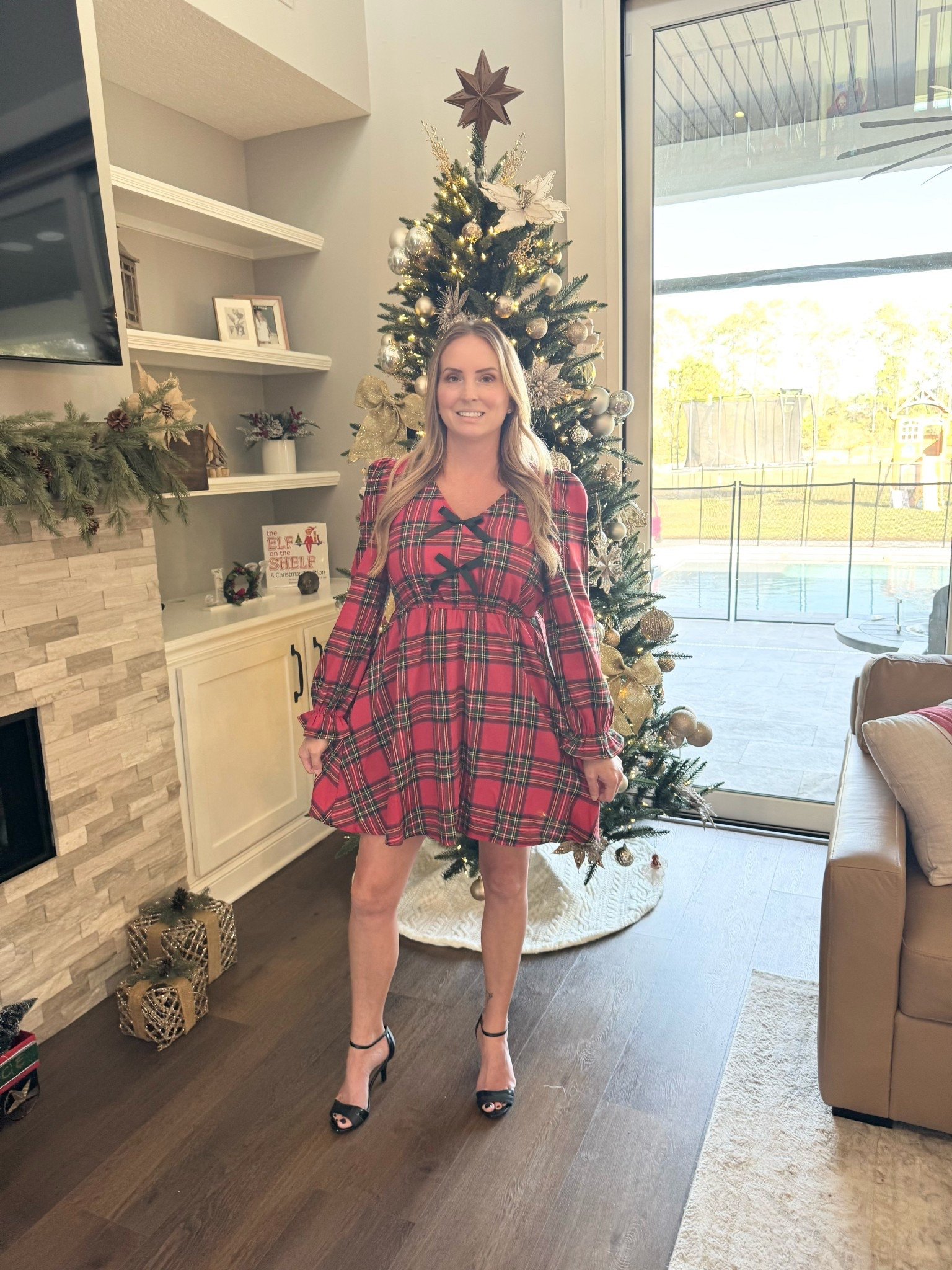 Holiday outfit idea! ❤️🎄 A classic red plaid dress that’s perfect for Christmas photos, parties, and cozy family gatherings. Festive, comfy, and so cute!

#LTKMidsize #LTKHoliday #LTKCyberWeek