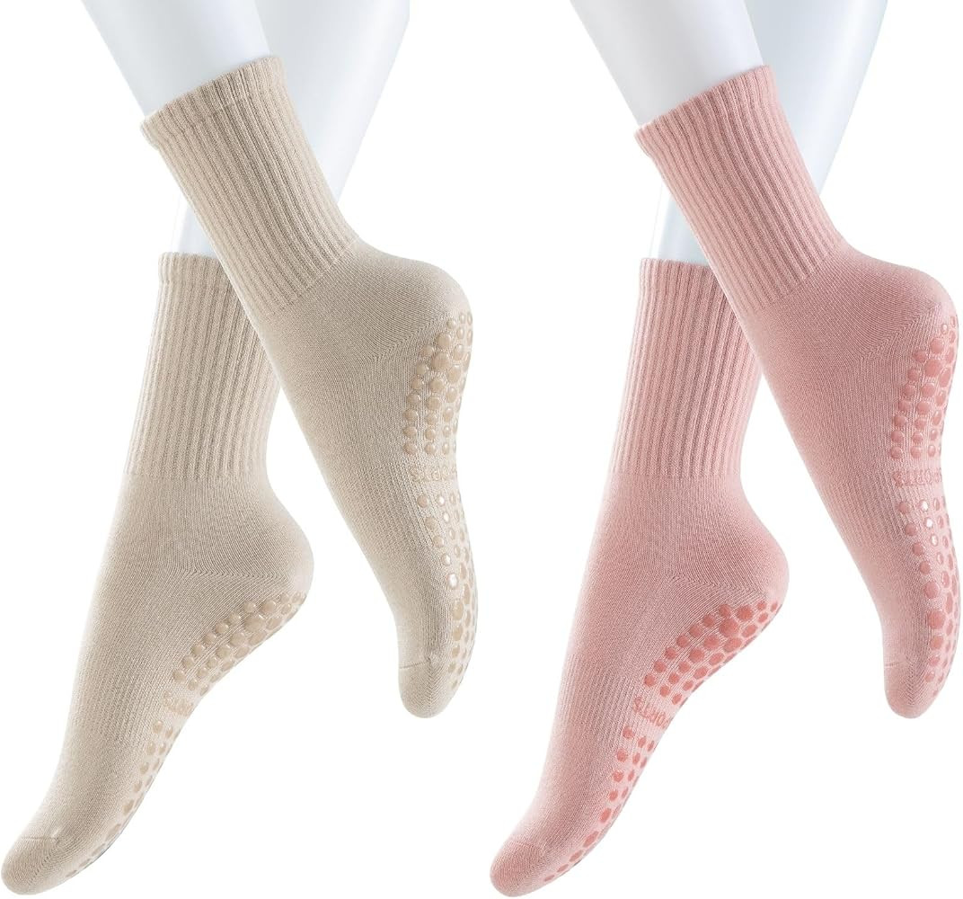 Pilates Yoga Socks with Grips for Women, Non Skid Sticky Socks, Non Slip Grip Socks for Women | Amazon (US)