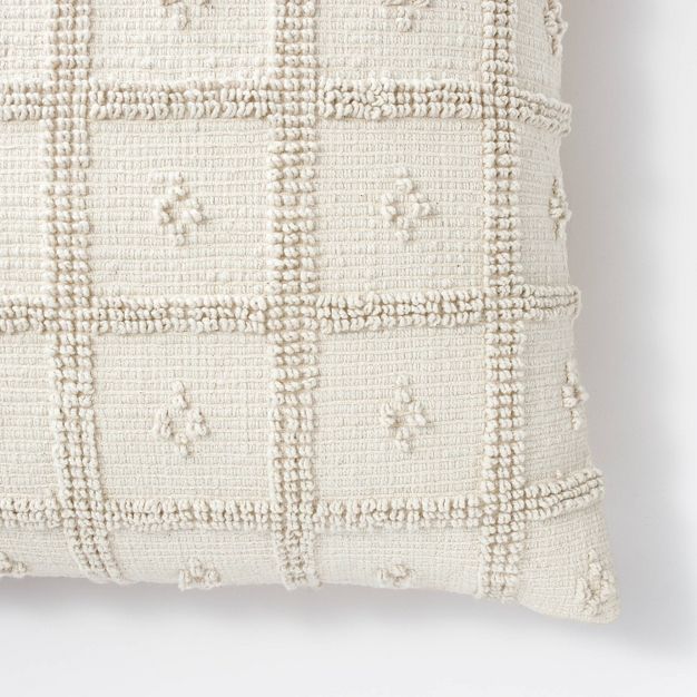 Woven Cotton Tufted Square Throw Pillow Cream - Threshold™ designed with Studio McGee | Target