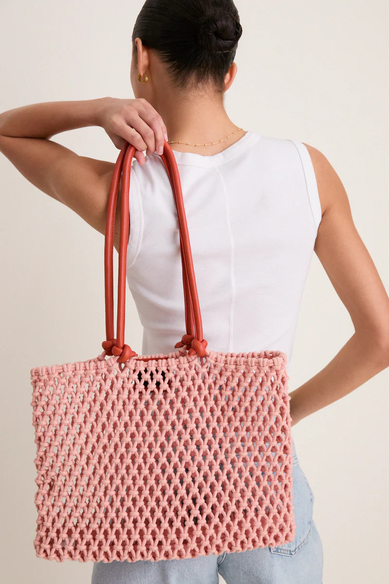 Blush with Bright Poppy Sandy Bag | Tuckernuck (US)