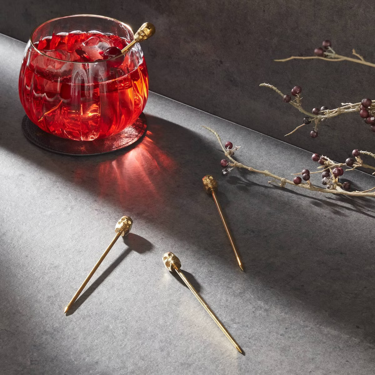 4pk Halloween Skull Cocktail Stirrers - Threshold™ | Target