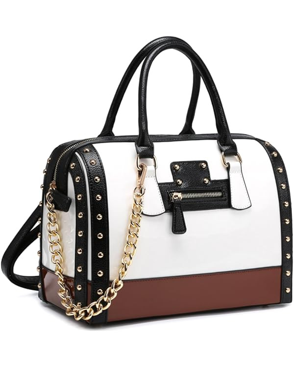 Shiny Patent Leather Vegan Handbags Women Barrel Purses Top Handle Bags Satchel Shoulder Bag for ... | Amazon (US)