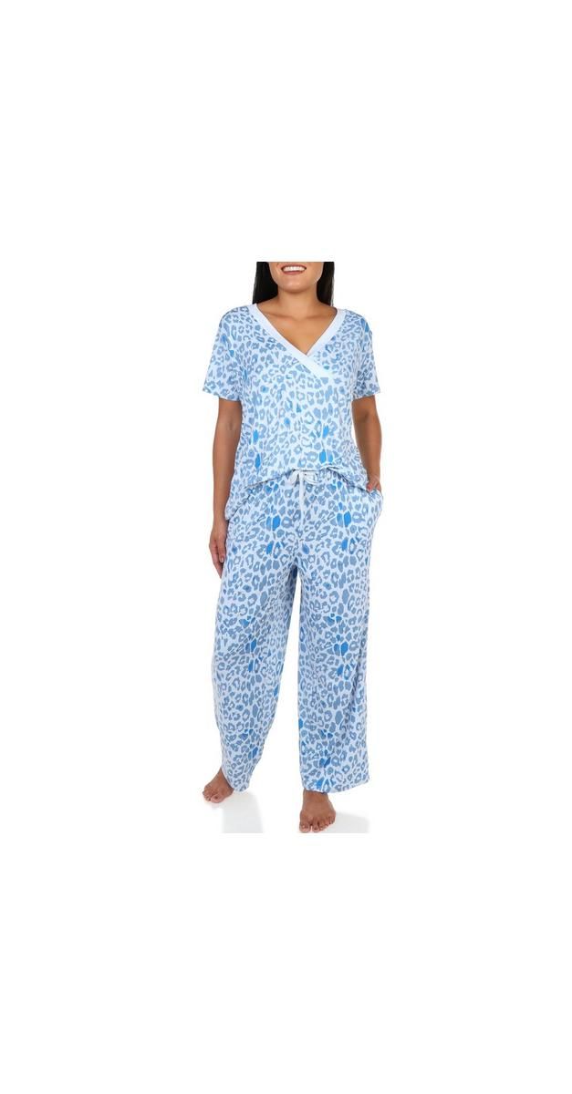 Women's 2 Pc Animal Print Pajama Pants Set - Blue--0735616848740   | Burkes Outlet | bealls