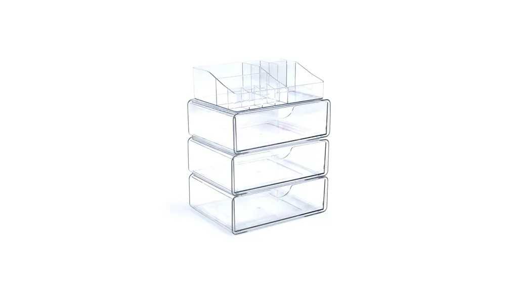 Sindcom 4 Tier Clear Makeup Organizer with Drawer, Plastic Cosmetic Storage, Beauty Holder | Walmart (US)