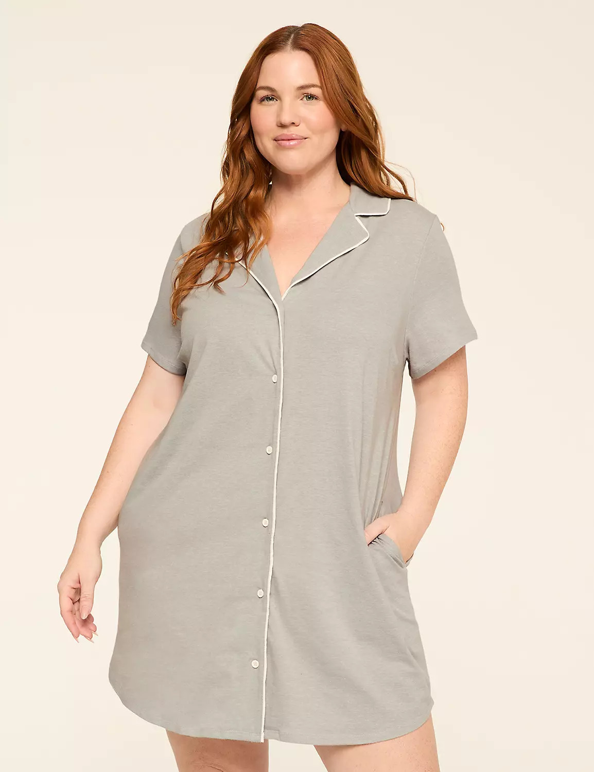 Comfy Cotton Notch-Neck Sleepshirt | Lane Bryant (US)