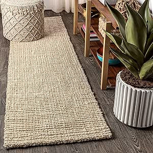 JONATHAN Y Hiro Hand Woven Chunky Jute Ivory 2 ft. x 8 ft. Runner Rug, Bohemian, Easy Cleaning, F... | Amazon (US)