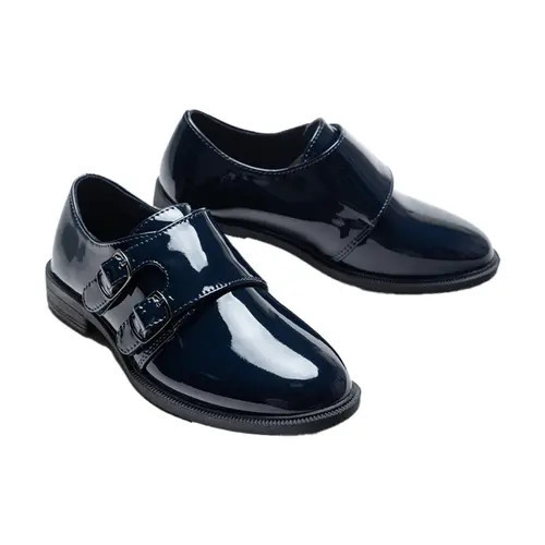 MOUSTACHE Patent Double Monk Strap Dress Shoes in Navy at Nordstrom, Size 9.5 | Nordstrom