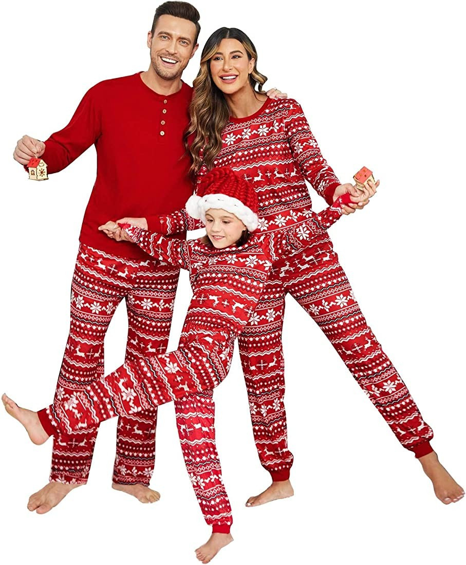 Ekouaer Matching Family Christmas Pajama Sets Womens Mens Kids Pjs Long Sleeve Sleepwear Holiday Lou | Amazon (US)