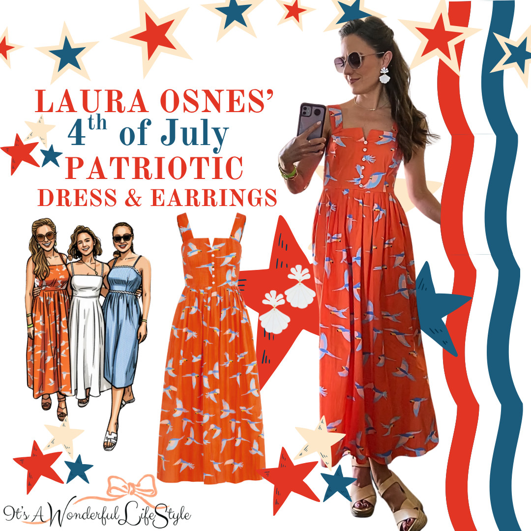 Get Laura Osnes’ patriotic look ❤️🤍💙 

This red bird print midi is such a fun 4th of July style… classic, feminine, and perfect for summer celebrations! I rounded up her dress plus her statement earrings and shoes to help you recreate the look. Shop the look in my LTK!

Photo Credit: Laura Osnes