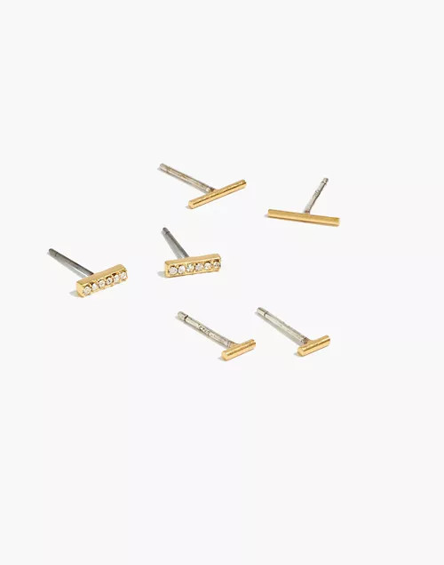 Three-Pack Bar Stud Earring Set | Madewell