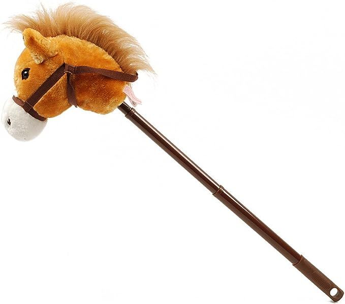 Linzy Hobby Horse, Galloping Sounds with Adjustable Telescopic Stick, Brown 36" | Amazon (US)