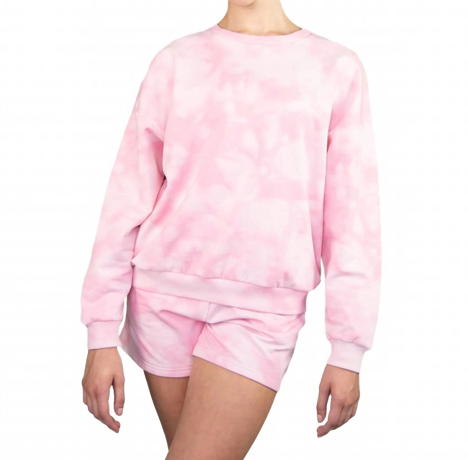 Tie Dye Drop Shoulder Sweatshirt In Pink | Shop Simon