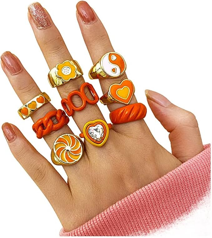 Vintage Silver Knuckle Rings Set for Women Girls, Open Stackable Midi Rings, Boho Butterfly Snake... | Amazon (US)