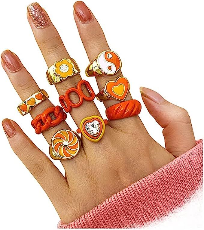 Vintage Silver Knuckle Rings Set for Women Girls, Open Stackable Midi Rings, Boho Butterfly Snake... | Amazon (US)