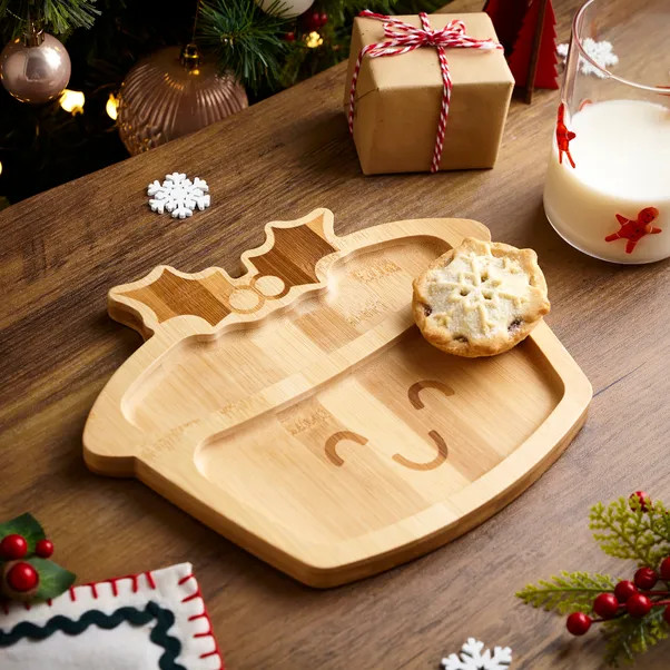 Merry the Mince Pie Bamboo Divider Plate | Dunelm (migrated)