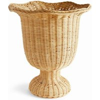 Napa MYRA RATTAN SCALLOPED EDGE FOOTED URN Accent, Fitrit Rattan in Beige by DecoratorsBest | DecoratorsBest