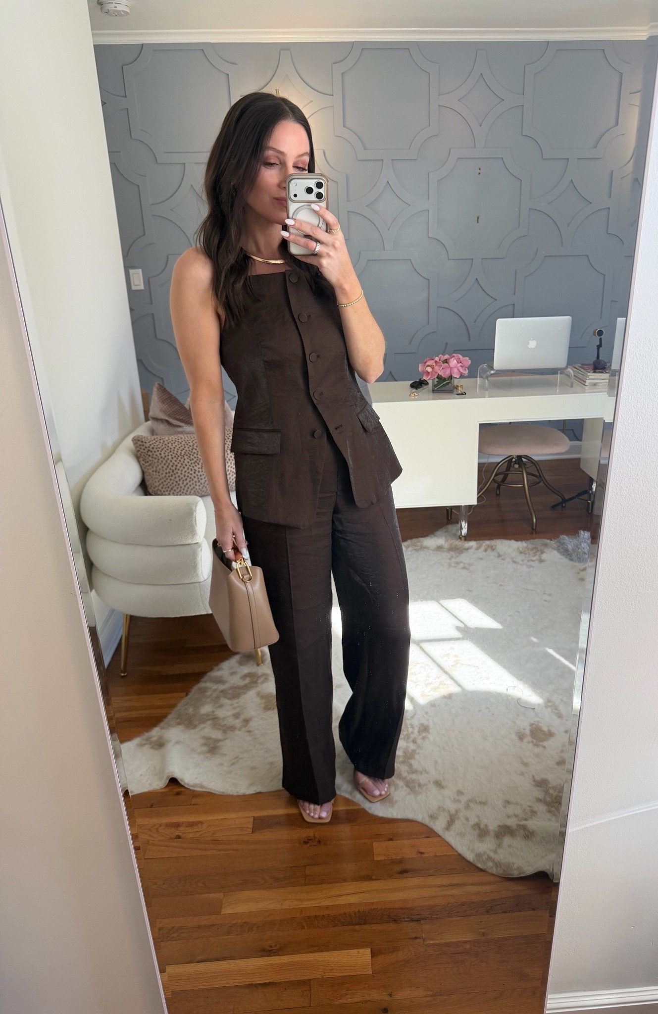 This shimmery chic little vest set so lightweight and cute for summer. True to size in all!

#LTKOver40 #LTKootd