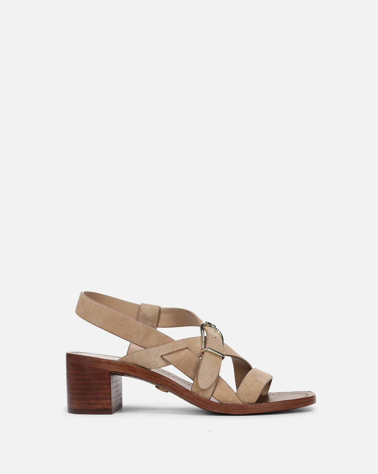 Etta Suede Mid-Heel Sandal in Sand | Veronica Beard | Veronica Beard
