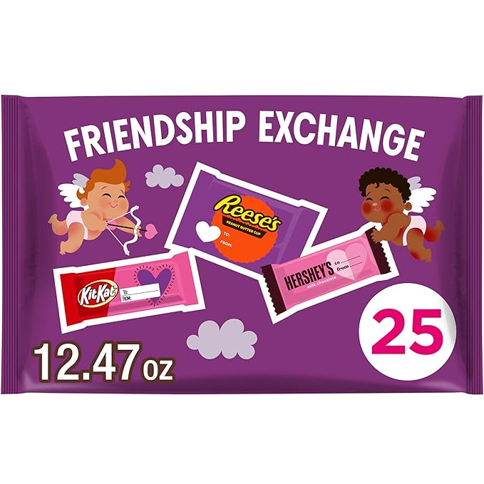 HERSHEY'S, KIT KAT and REESE'S Assorted Chocolate Snack Size, Valentine's Candy Bag, 12.47 oz (25... | Amazon (US)
