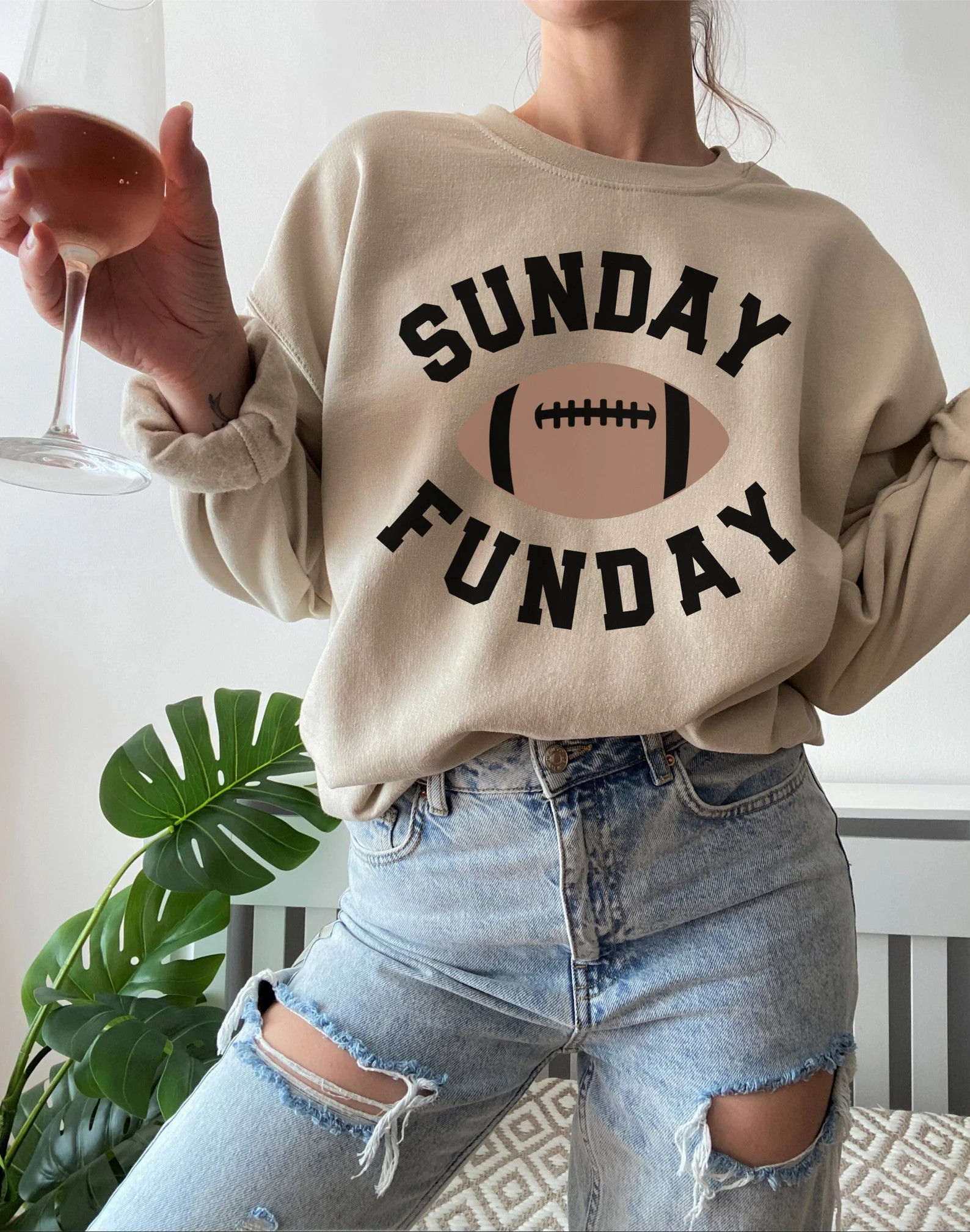 Football Sweatshirt Sunday Funday Sweatshirt Superbowl - Etsy | Etsy (US)