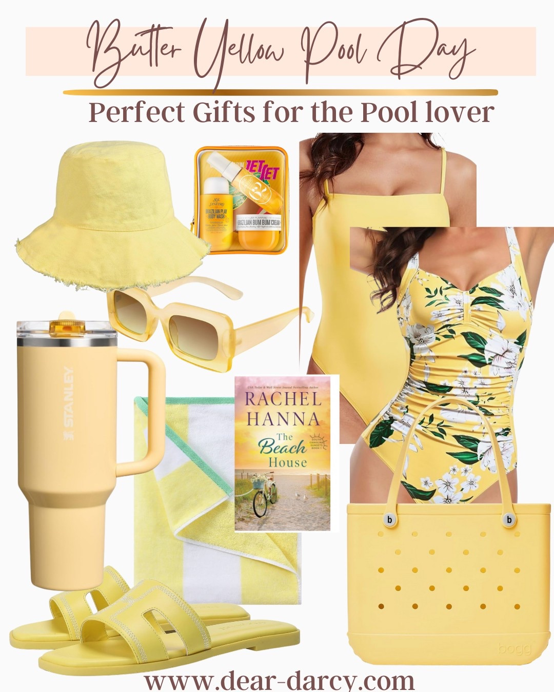 Butter yellow pool lovers
Amazon finds 

Everything you can use and look good to enjoy your pool day/vacation 

Great gift ideas too

Butter yellow one pieces

Butter yellow floral one piece 

40oz Stanley cup
Cute bucket hat 
Best selling book perfect for a summer read 
Affordable sunglasses 
My favorite products  sun bum smells like vacation 

Yellow and white stripe beach towel 

Both beach tote  and I linked the similar brand too 

#LTKFindsUnder50 #LTKSwim #LTKTravel