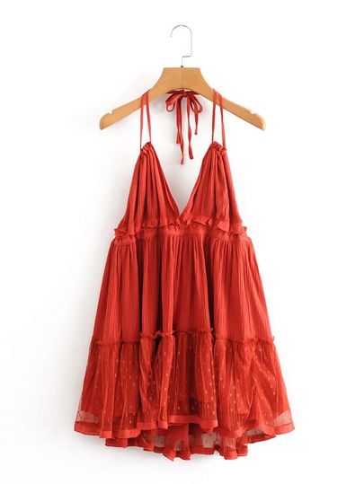 Open Back Layered Halter Dress
   
    SKU: swdress02200304244
         
        9999+ Reviews
  ... | SHEIN