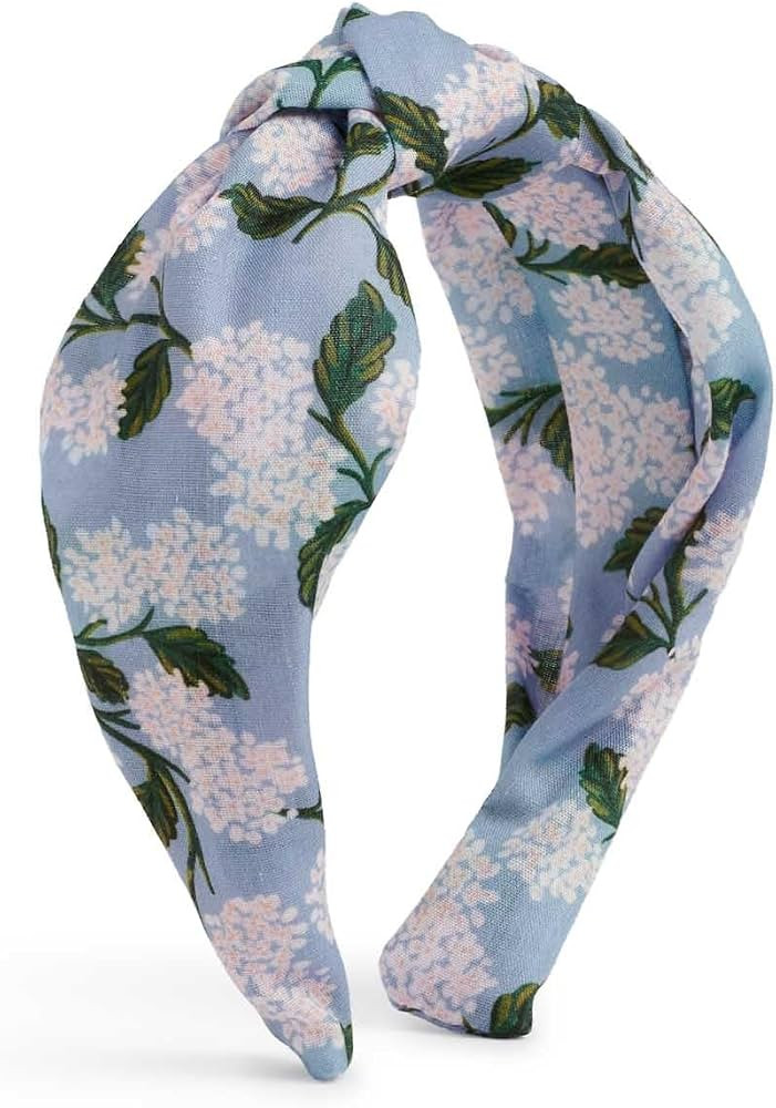 RIFLE PAPER CO. Blue Hydrangea Knotted Headband, Full Polyester on Durable Plastic Band, Hair Acc... | Amazon (US)