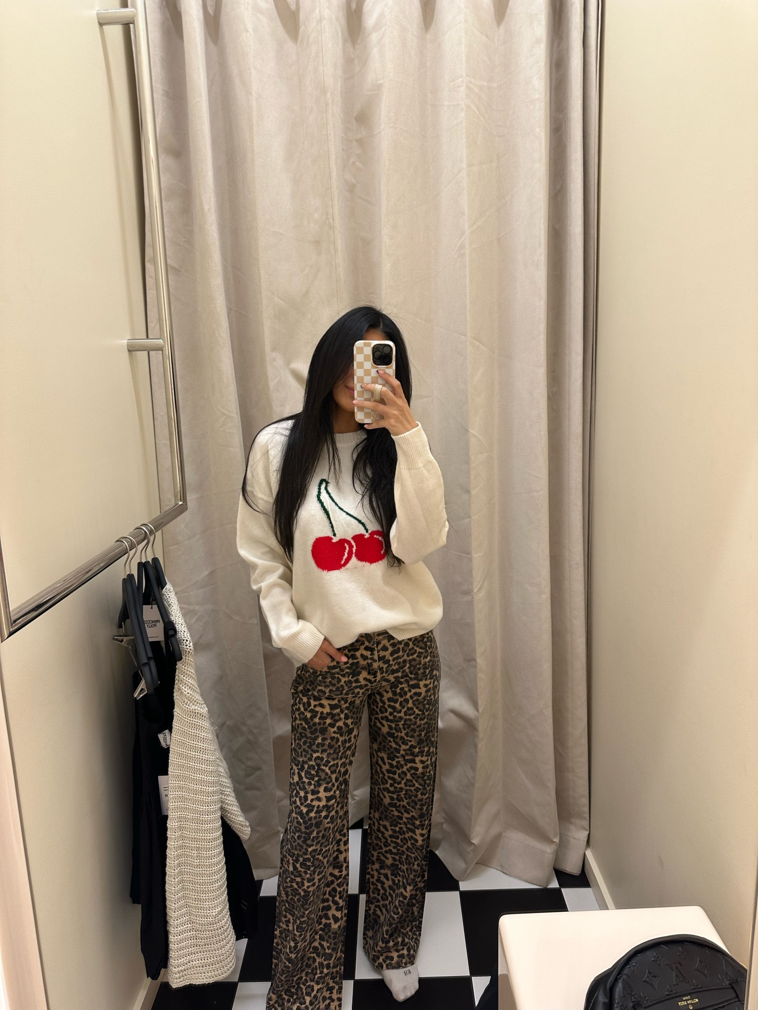 🤎🐆🍒 love this combo 
#outfit #outfitidea #ootd #cherrysweater #cheetahpants 

#LTKstyletip #LTKsalealert