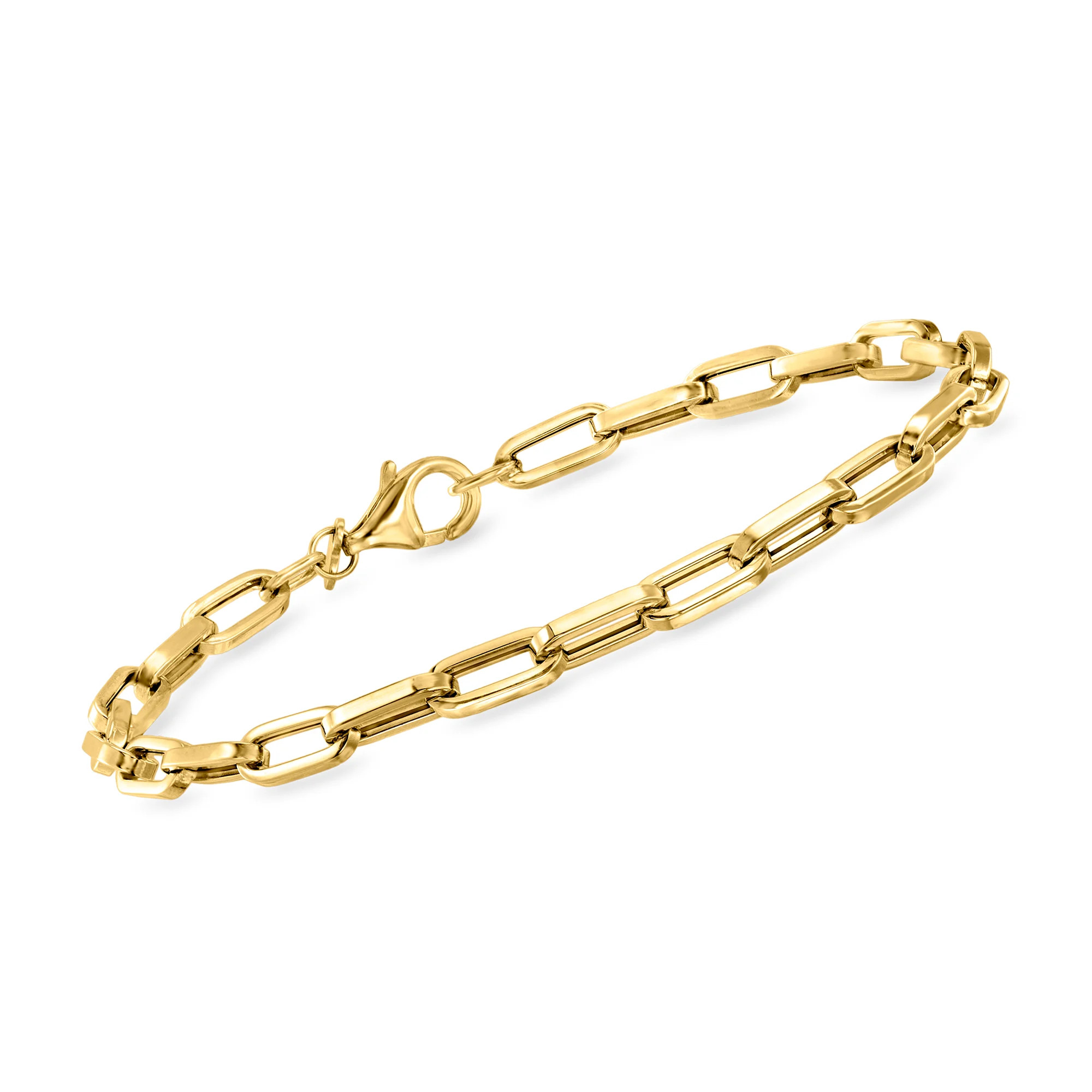 Italian 14kt Yellow Gold Paper Clip Link Bracelet | Ross-Simons