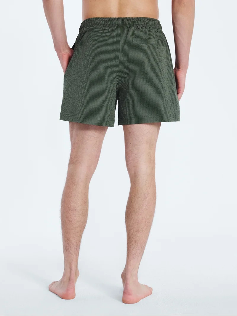 Free Assembly Men's Swim Stretch Seersucker Board Shorts, 5" Inseam, Sizes S-3XL | Walmart (US)