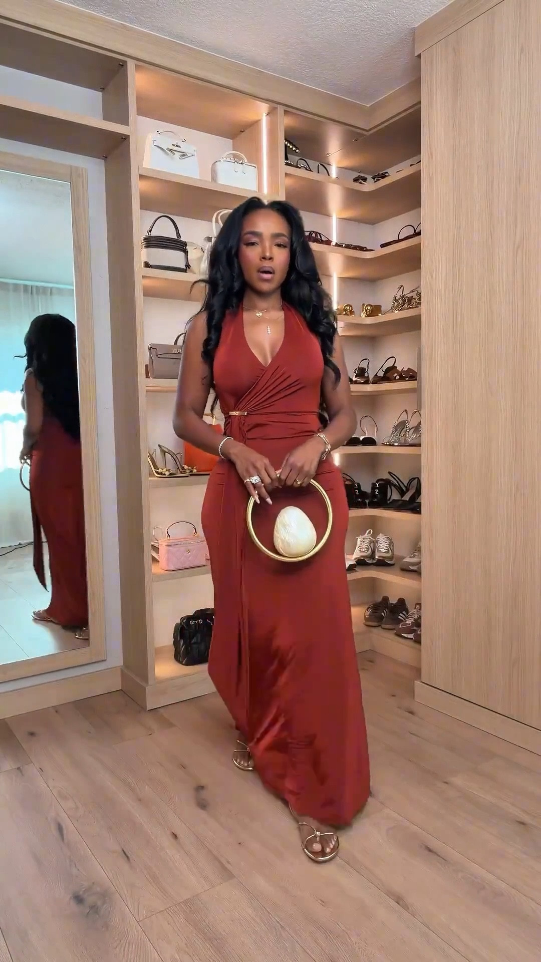 Scroll to shop this statement maxi dress featuring a flattering draped waist and flowy silhouette that hugs in all the right places. This is the kind of standout piece you can rewear for multiple occasions, making it worth it as the cost per wear keeps dropping.

Perfect for date nights, vacations, weddings, dinners, or special events.

5'4" | 138 lbs | 34D bust | 27" waist | 40" hips

Follow me on Instagram and YouTube @kirasfashionfinds