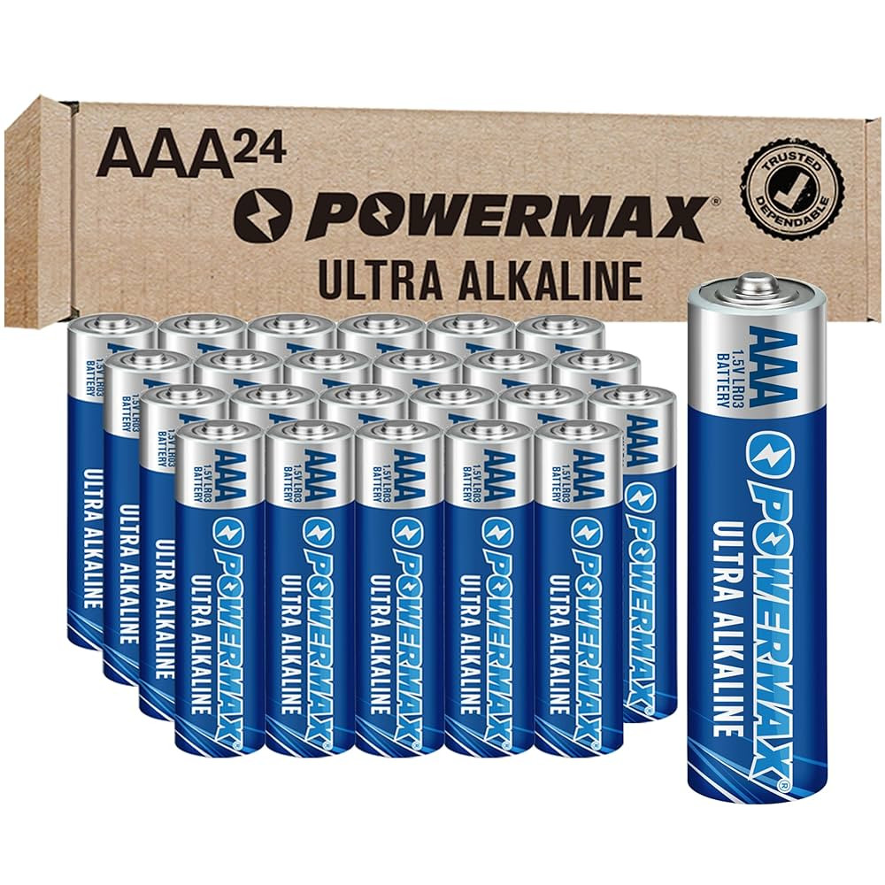 Powermax 24-Count Triple AAA Batteries, Ultra Long Lasting Alkaline Battery for Home and Office, ... | Amazon (US)