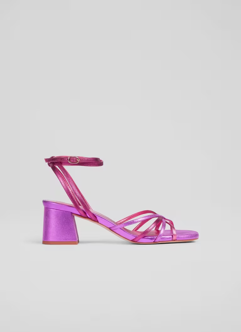 Starlet Pink And Purple Metallic Strappy Sandals | L.K. Bennett (UK)