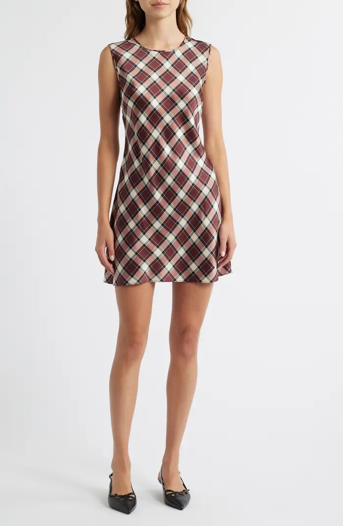 Alamere Plaid Silk Minidress | Nordstrom