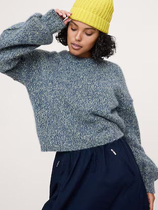 Wool-Alpaca Blend Balloon-Sleeve Sweater | Banana Republic (US)