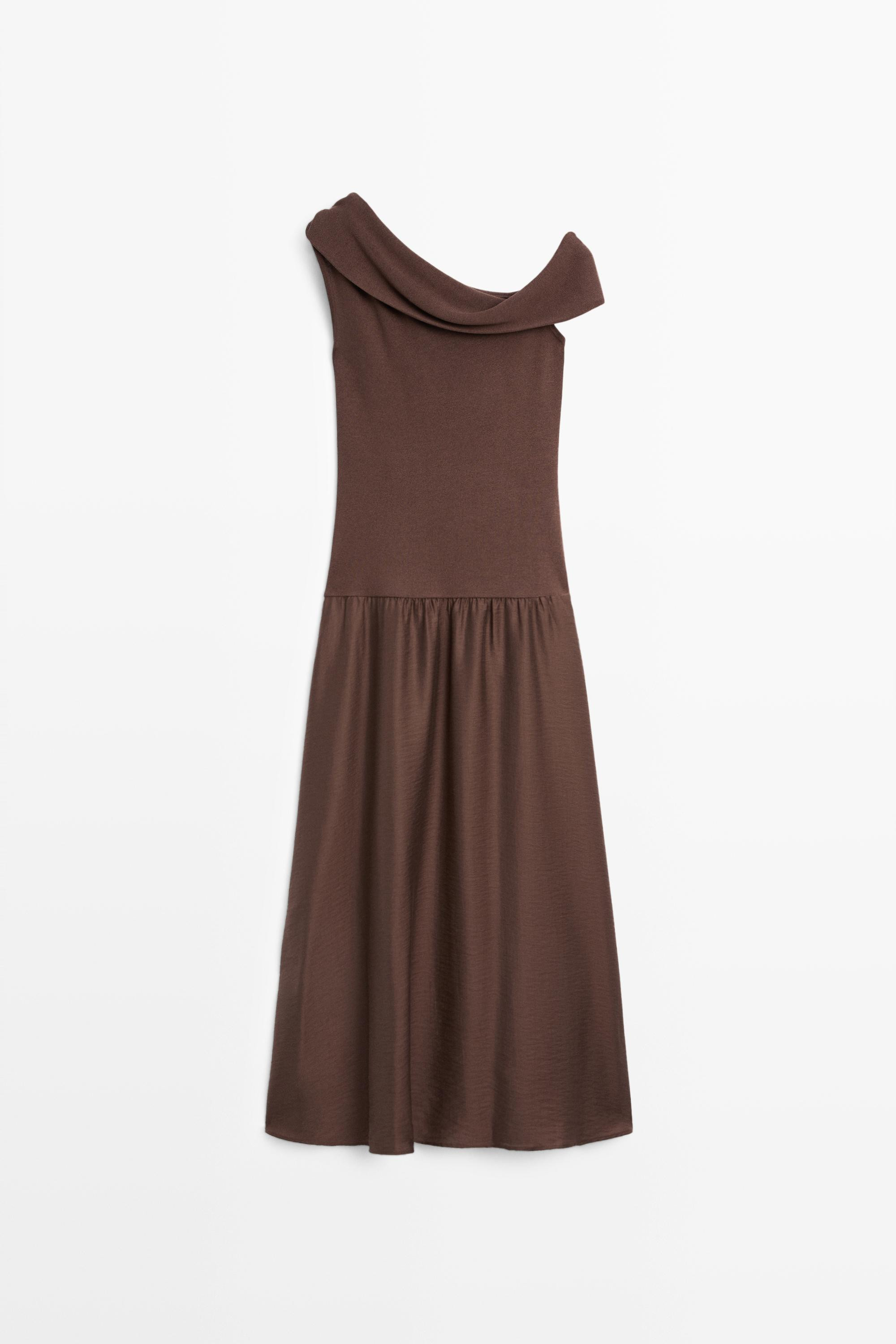 One-shoulder midi dress | Massimo Dutti UK