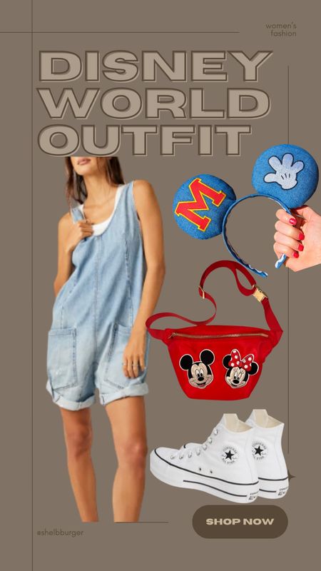 Disney World denim outfit for women

High roller denim short overalls
Retro Denim Mickey Mouse ears
Mickey and Minnie Mouse Fanny pack
High top platform white converse sneakers

#LTKTravel #LTKStyleTip #LTKFindsUnder100