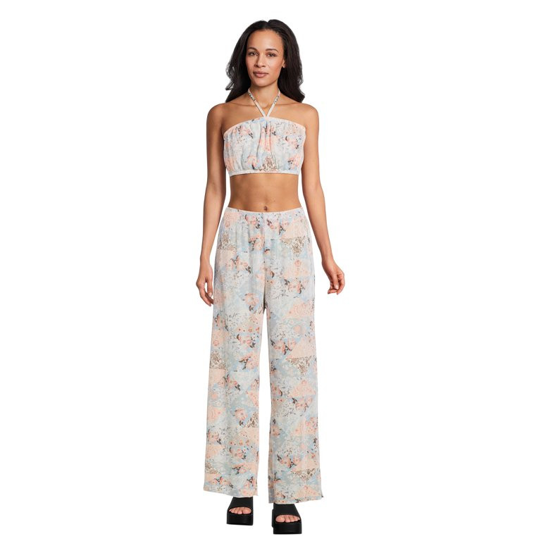 No Boundaries Tube Top and Pants Set, 2 Piece, Women’s and Women’s Plus | Walmart (US)