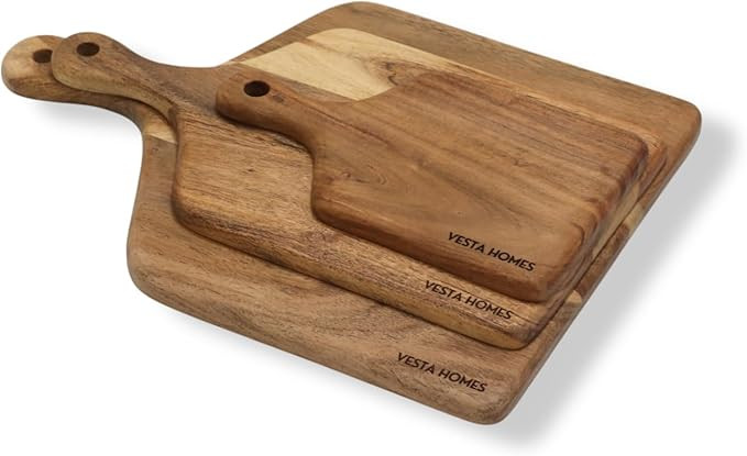 Vesta Homes Cutting Boards for Kitchen, Large Wood Chopping Board Set of 3 | Acacia Charcuterie B... | Amazon (US)