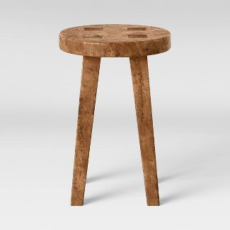 Woodland Carved Wood Accent Table Brown - Threshold™ | Target