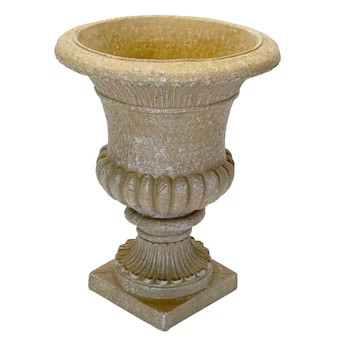 Urn 21.0-in W x 21.0-in L Brown Concrete Outdoor Planter | Lowe's