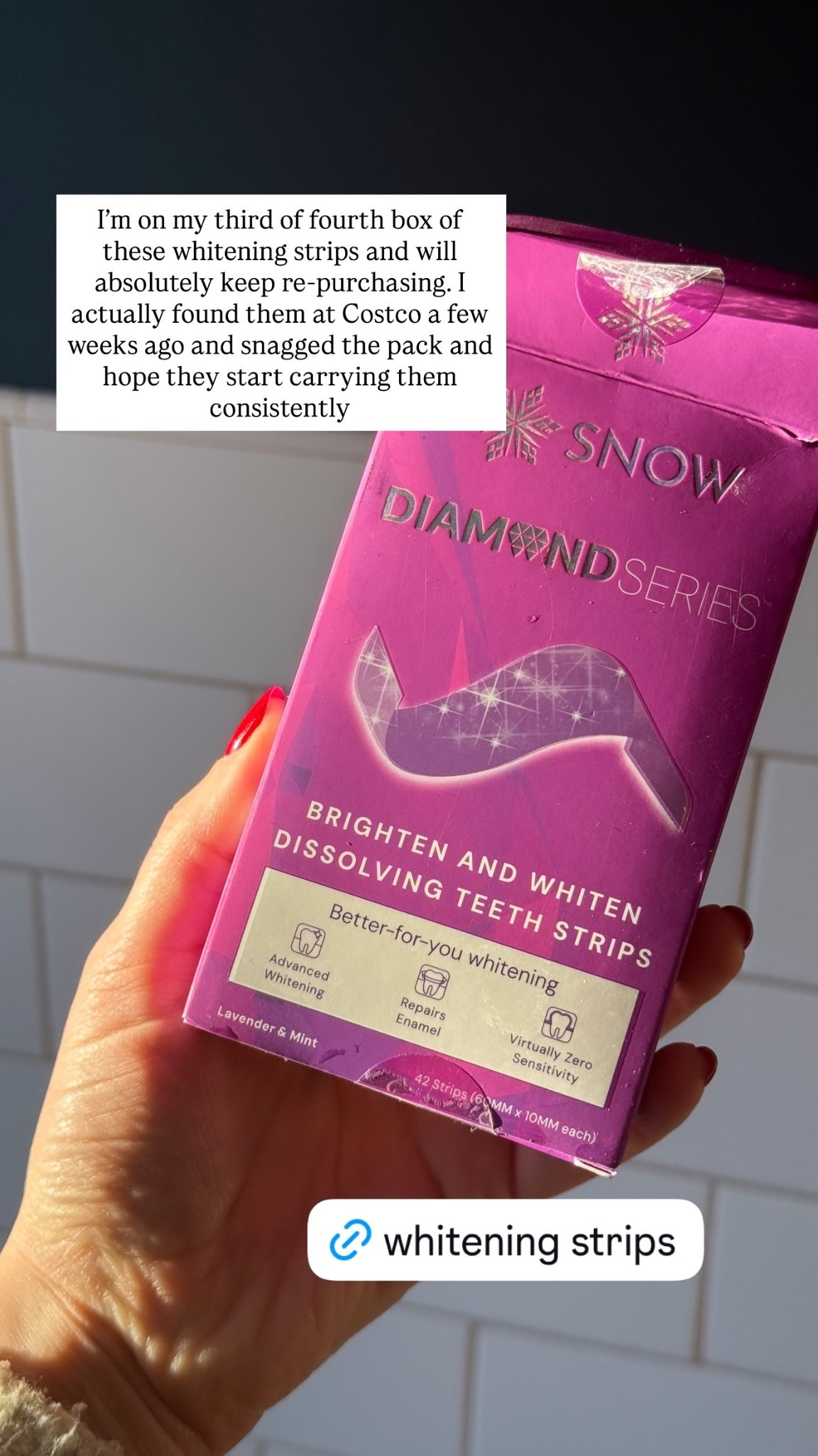 I’m on my third of fourth box of these whitening strips and will absolutely keep re-purchasing. I actually found them at Costco a few weeks ago and snagged the pack and hope they start carrying them consistently

#LTKBeauty #LTKmorningroutine #LTKgrwm